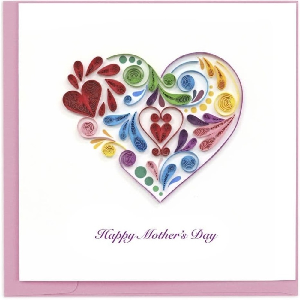 NIQUEA.D Mother’s Day Card | Flower Heart Quilling